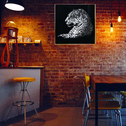 アートフレーム スノーパンサー 80㎝ クリスタルピクチャー ウォールデコ 雪豹