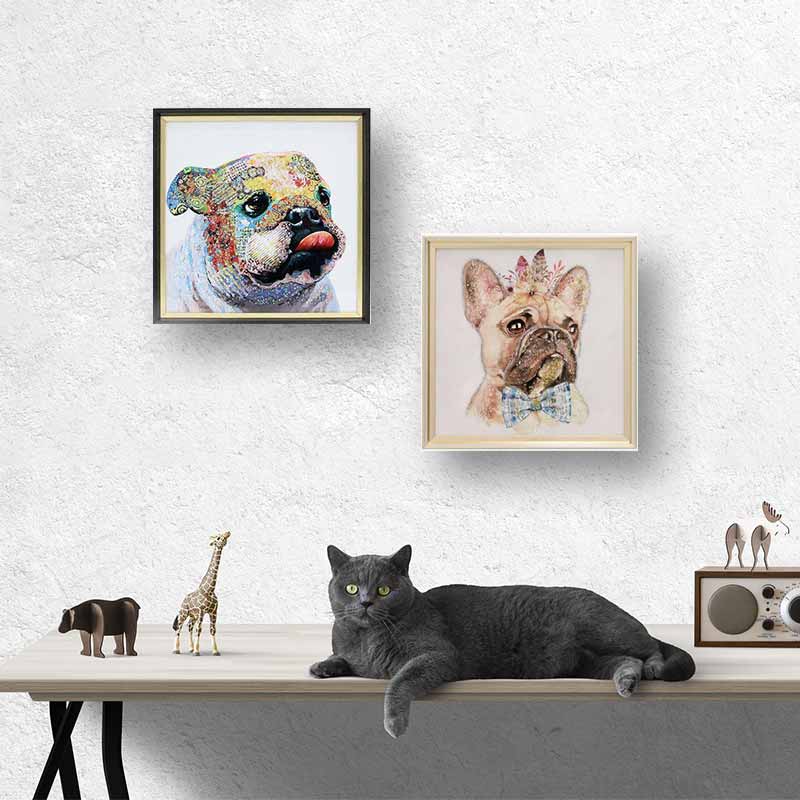 アートフレーム フレンチブルドッグ 41㎝ クリスタルピクチャー ウォールデコ 猫 キャスパー