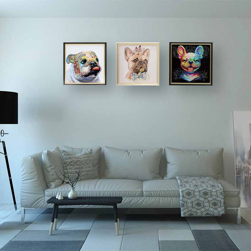 アートフレーム フレンチブルドッグ 41㎝ クリスタルピクチャー ウォールデコ 猫 キャスパー