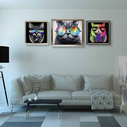 アートフレーム ガット 41㎝ クリスタルピクチャー ウォールデコ 猫