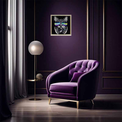 アートフレーム ガット 41㎝ クリスタルピクチャー ウォールデコ 猫