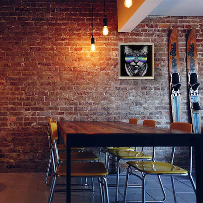 アートフレーム ガット 41㎝ クリスタルピクチャー ウォールデコ 猫