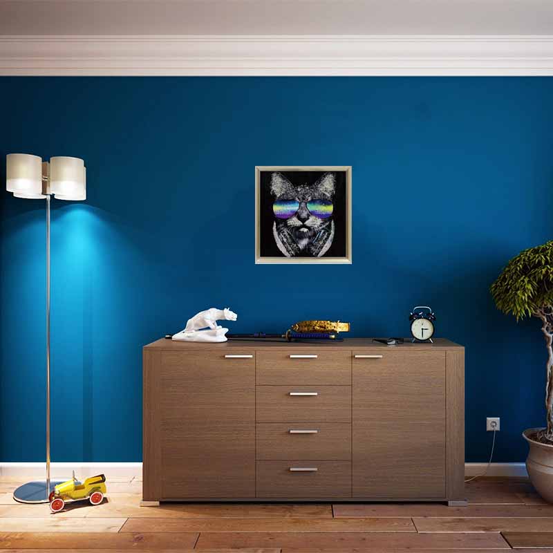 アートフレーム ガット 41㎝ クリスタルピクチャー ウォールデコ 猫