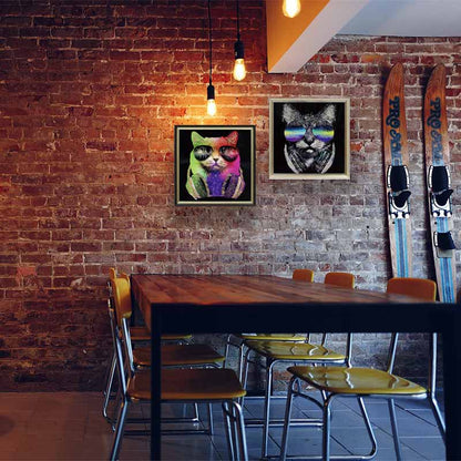 アートフレーム カッツェ 41㎝ クリスタルピクチャー ウォールデコ 猫