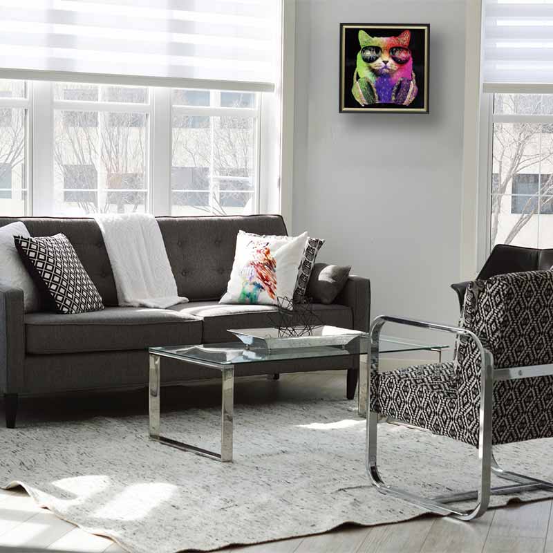 アートフレーム カッツェ 41㎝ クリスタルピクチャー ウォールデコ 猫