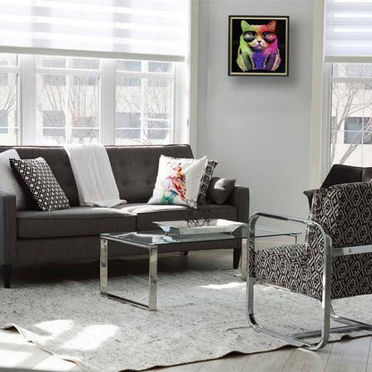 アートフレーム カッツェ 41㎝ クリスタルピクチャー ウォールデコ 猫