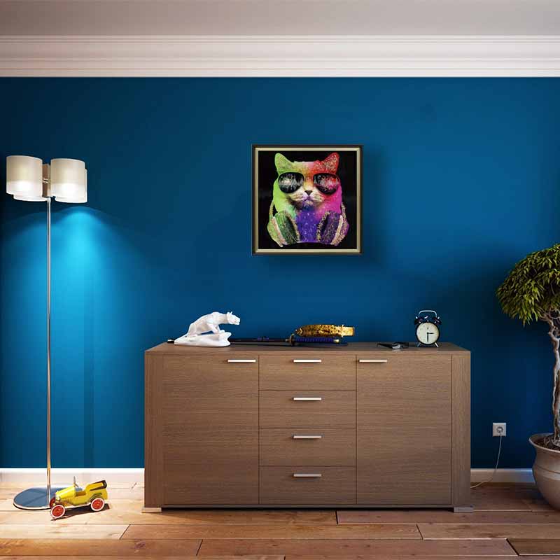 アートフレーム カッツェ 41㎝ クリスタルピクチャー ウォールデコ 猫