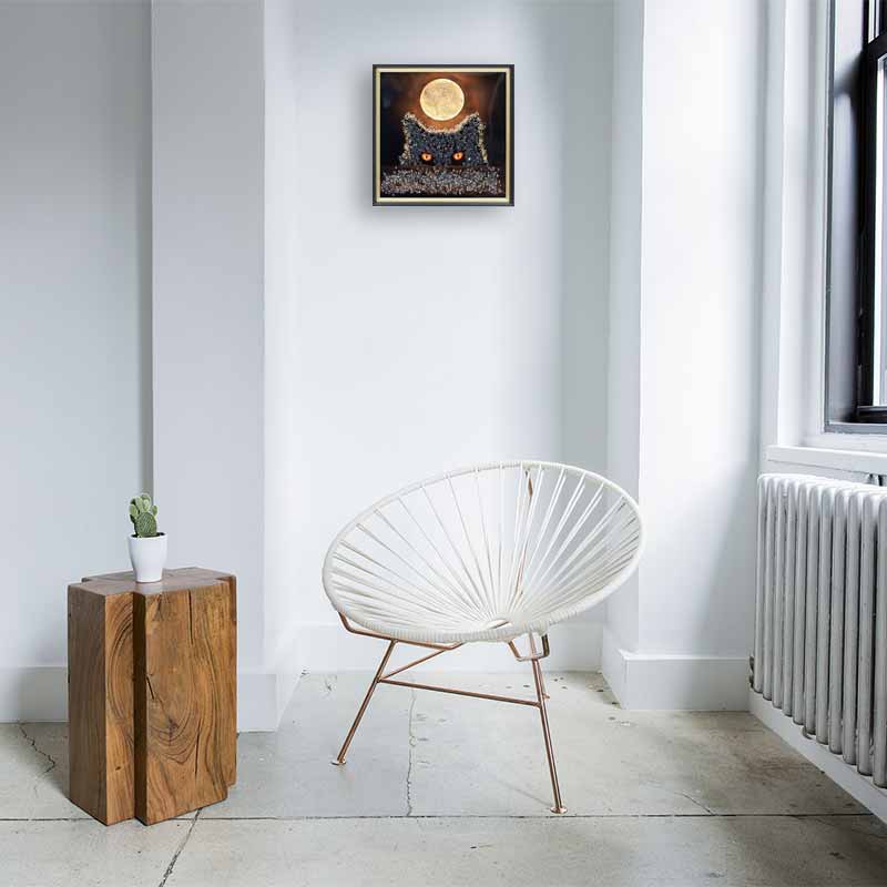 アートフレーム ネコマムシ 41㎝ クリスタルピクチャー ウォールデコ 猫