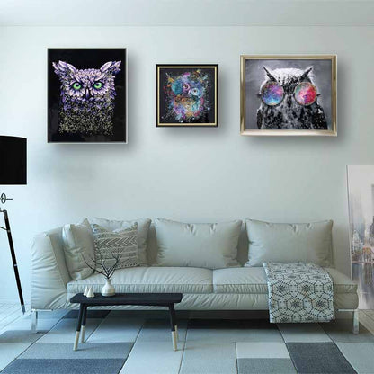 アートフレーム オイレ 41㎝ クリスタルピクチャー ウォールデコ フクロウ