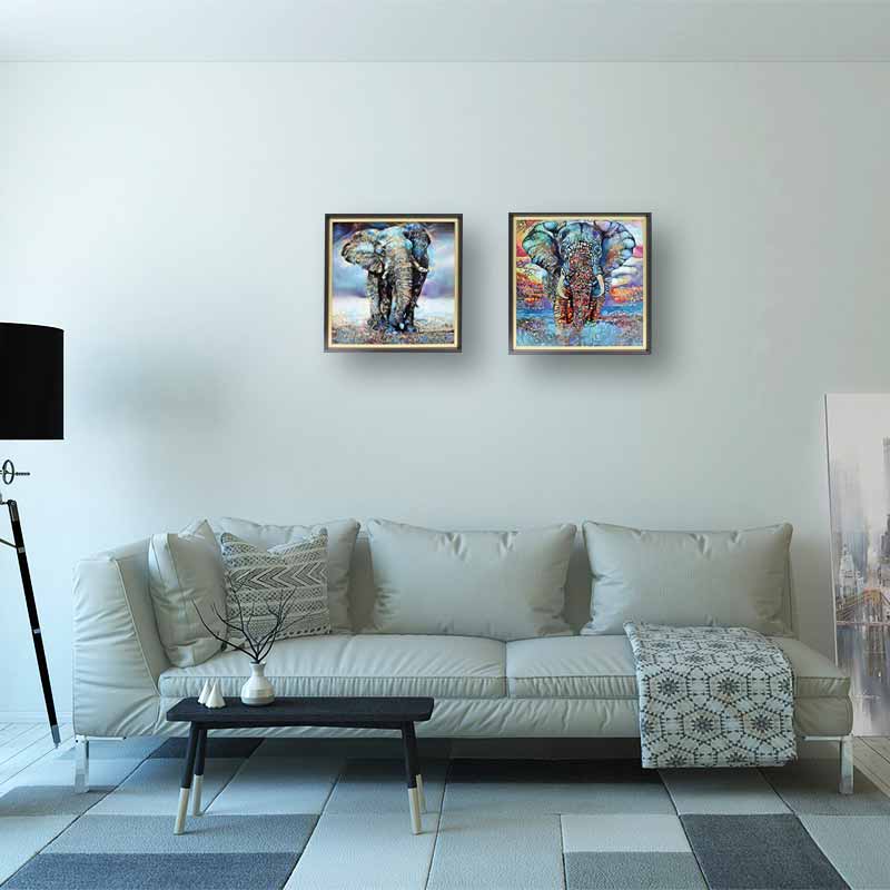 アートフレーム ペオファント 41㎝ クリスタルピクチャー ウォールデコ エレファント