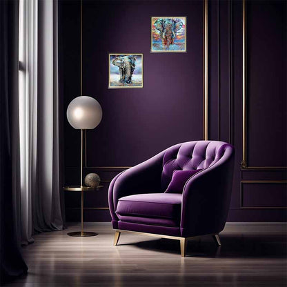 アートフレーム ペオファント 41㎝ クリスタルピクチャー ウォールデコ エレファント