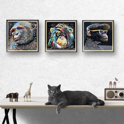 アートフレーム エイプ 41㎝ クリスタルピクチャー ウォールデコ モンキー