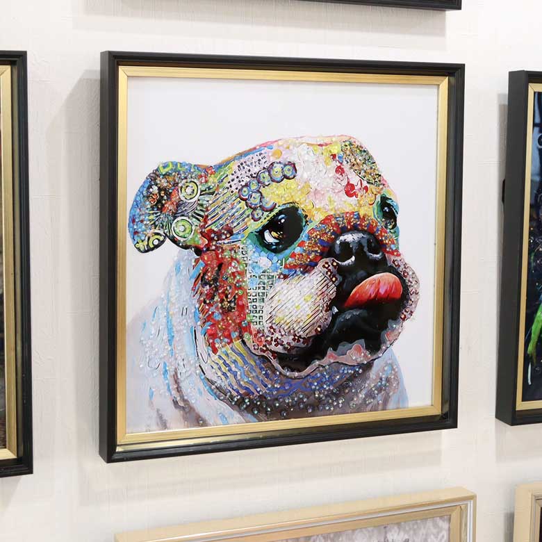 アートフレーム フレンチブルドッグ 41㎝ クリスタルピクチャー ウォールデコ 猫 キャスパー