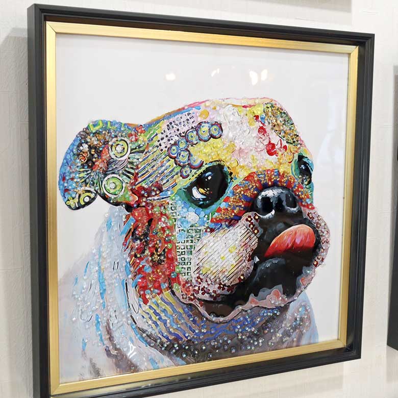 アートフレーム フレンチブルドッグ 41㎝ クリスタルピクチャー ウォールデコ 猫 キャスパー