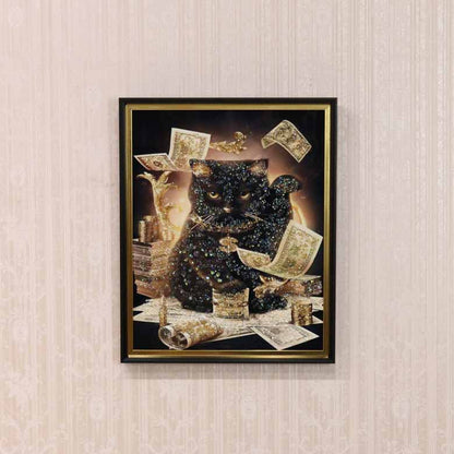 アートフレーム ネコ/ビリオネア 43cm クリスタルピクチャー ウォールデコ