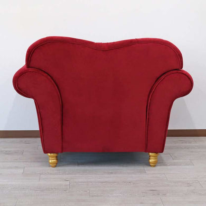 1Pソファ ハイバック ベロア グレーレッド 1人がけ ベルベット