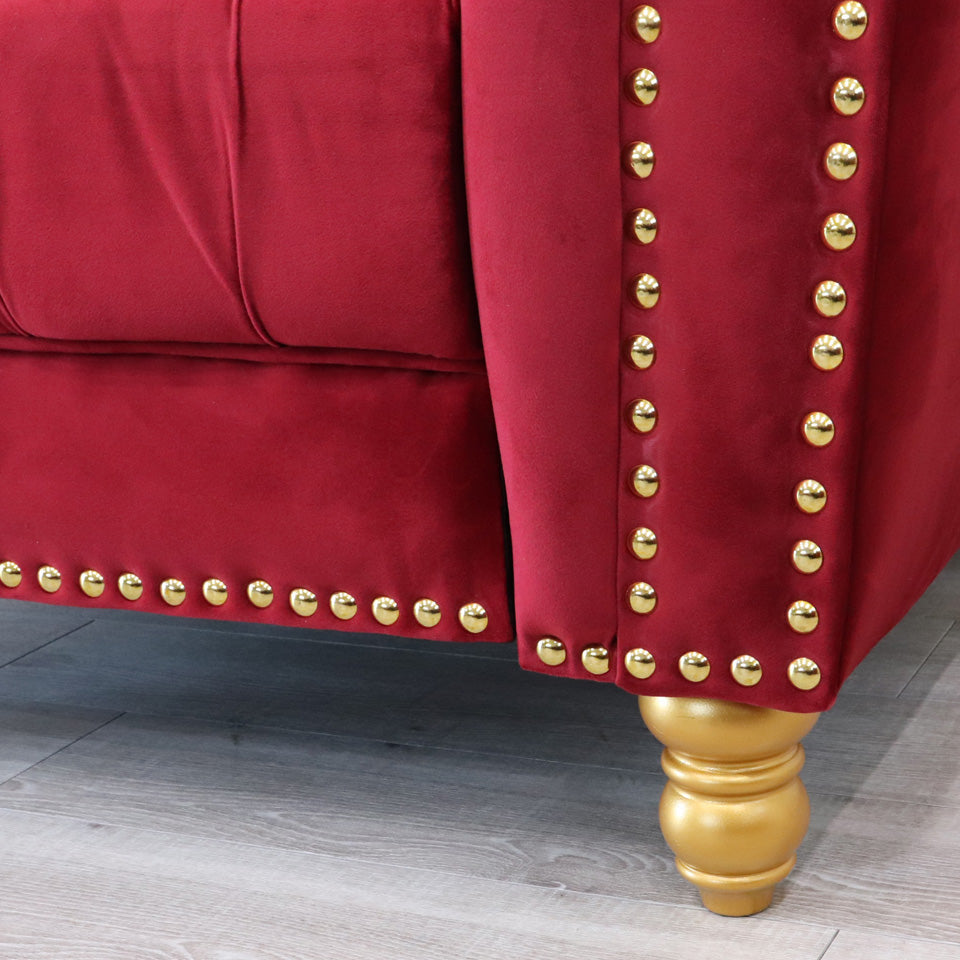 1Pソファ ハイバック ベロア グレーレッド 1人がけ ベルベット