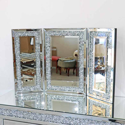 ミラー家具 ドレッサー 3面鏡 スツール 3点セット コスメ