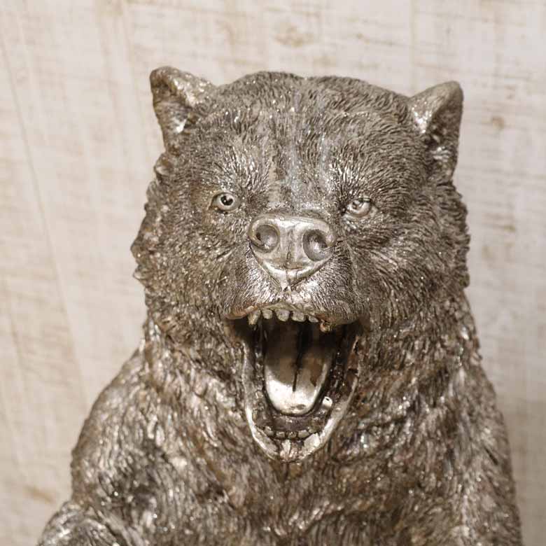 ツキノワグマ シルバー ラグジュアリーオブジェ 熊
