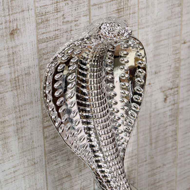 キングコブラ オブジェ シルバー 毒蛇 ヴァイパー スネーク アクアリウム 蛇