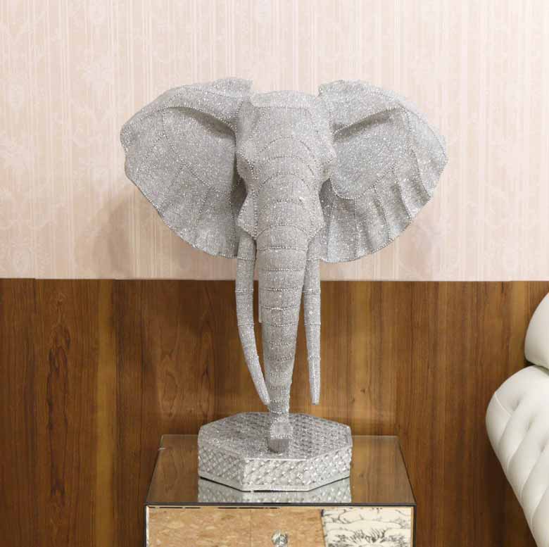 エレファント シルバー ラグジュアリーオブジェ 象 ヘッド