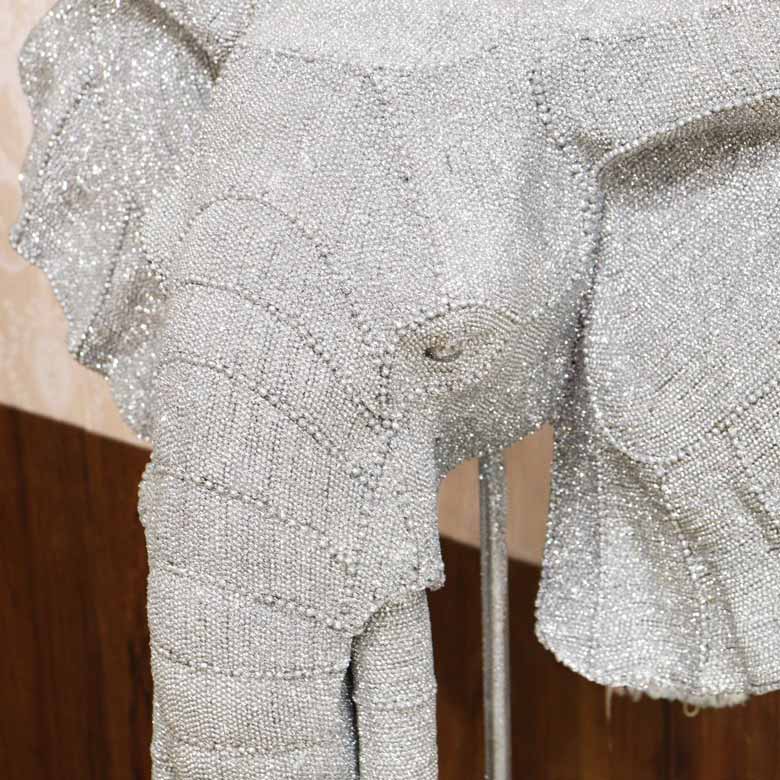 エレファント シルバー ラグジュアリーオブジェ 象 ヘッド