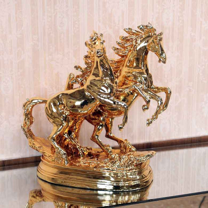 馬の置物 オブジェ ツインホース 風水 縁起物 オーナメント