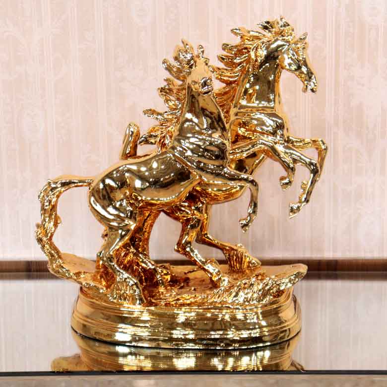 馬の置物 オブジェ ツインホース 風水 縁起物 オーナメント