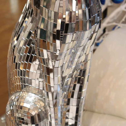 犬の置物 オブジェ ミラー張り 風水 縁起物 オーナメント