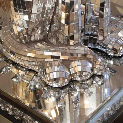 犬の置物 オブジェ ミラー張り 風水 縁起物 オーナメント