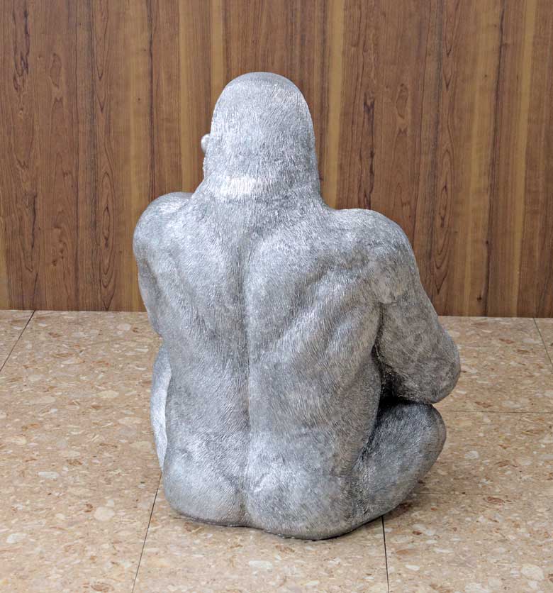 ゴリラ 91cm シルバー オブジェ 置物 コング リアル アニマルオブジェ ゴリラ 91cm シルバー オブジェ 特大 置物 コング オーナメント