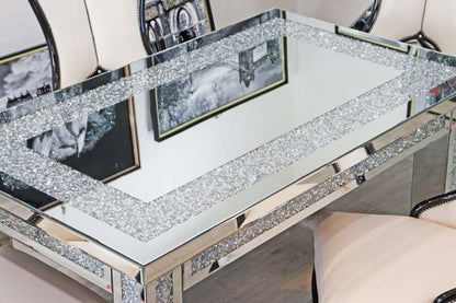 ミラー家具 ダイニングテーブル5点セット 150cm 長方形 合皮/レザー 4人用