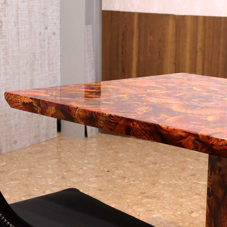 大理石 ダイニングセット 5点セット 180cm 本革 ブラック 4人用 龍と鯉 大理石 ダイニングテーブルセット 5点セット 180cm マーブル 4人