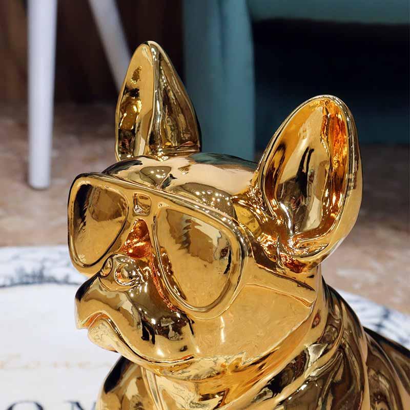 フレンチブルドッグ ゴールド オブジェ 置物 ブヒ 犬 風水 金運 縁起物