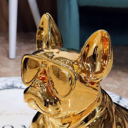 フレンチブルドッグ ゴールド オブジェ 置物 ブヒ 犬 風水 金運 縁起物