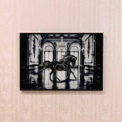 アートフレーム パレスホース クリスタルピクチャー ウォールデコ ラインストーン