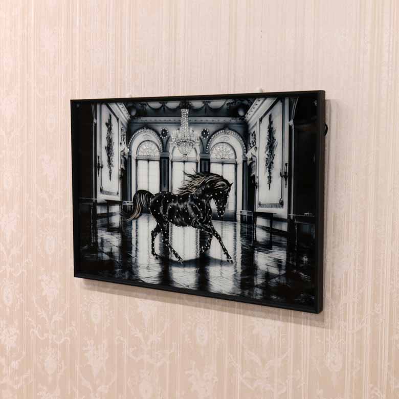 アートフレーム パレスホース クリスタルピクチャー ウォールデコ ラインストーン