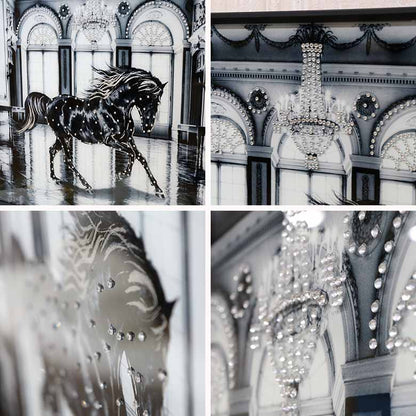 アートフレーム パレスホース クリスタルピクチャー ウォールデコ ラインストーン