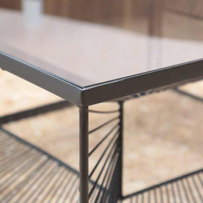 モダン リビングテーブル ガラス コーヒーテーブル MCM デネブ アイアン