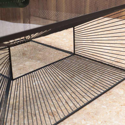 モダン リビングテーブル ガラス コーヒーテーブル MCM デネブ アイアン