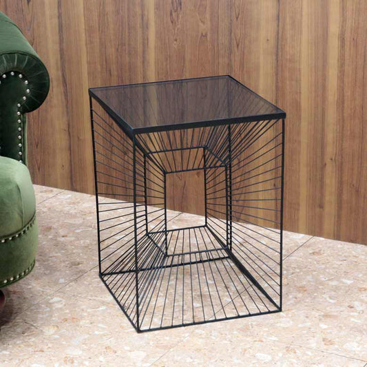 モダン リビングテーブル ガラス サイドテーブル MCM デネブ アイアン