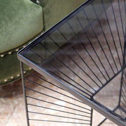 モダン リビングテーブル ガラス サイドテーブル MCM デネブ アイアン