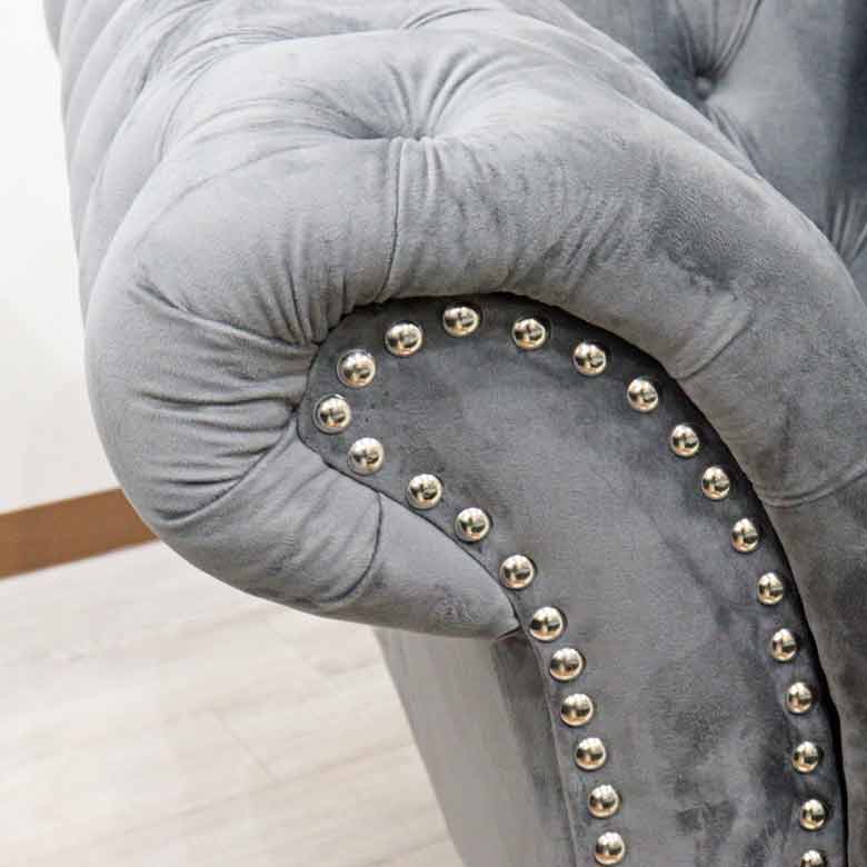 1Pソファ ハイバック ベロア グレーレッド 1人がけ ベルベット