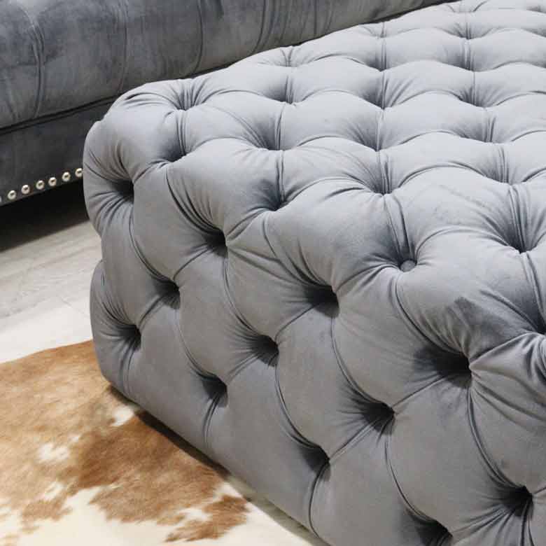 ソファーセット ハイバック ベロア ルージュ/グレー 応接 ソファ