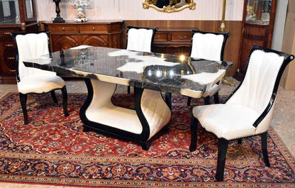 大理石 ダイニングテーブルセット 5点セット 180cm マーブル 4人用 エレガント ダイニングセット 食卓 テーブル 石 イーニッド