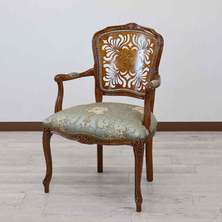 イタリア 一人がけ ソファ 木製 グリーン アームチェア