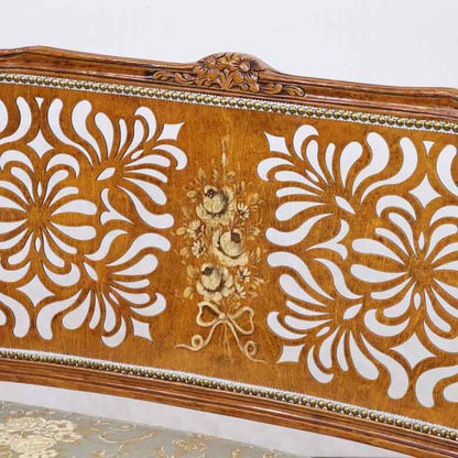 イタリア 二人がけ ソファ 木製 グリーン  サロンソファ