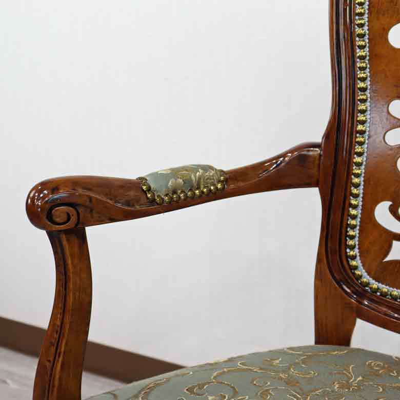 イタリア 二人がけ ソファ 木製 グリーン  サロンソファ