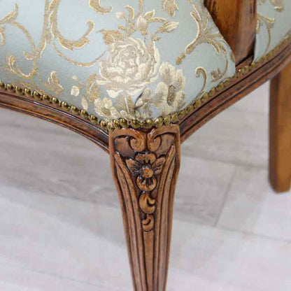 イタリア 二人がけ ソファ 木製 グリーン  サロンソファ