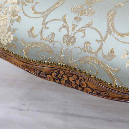 イタリア 二人がけ ソファ 木製 グリーン  サロンソファ